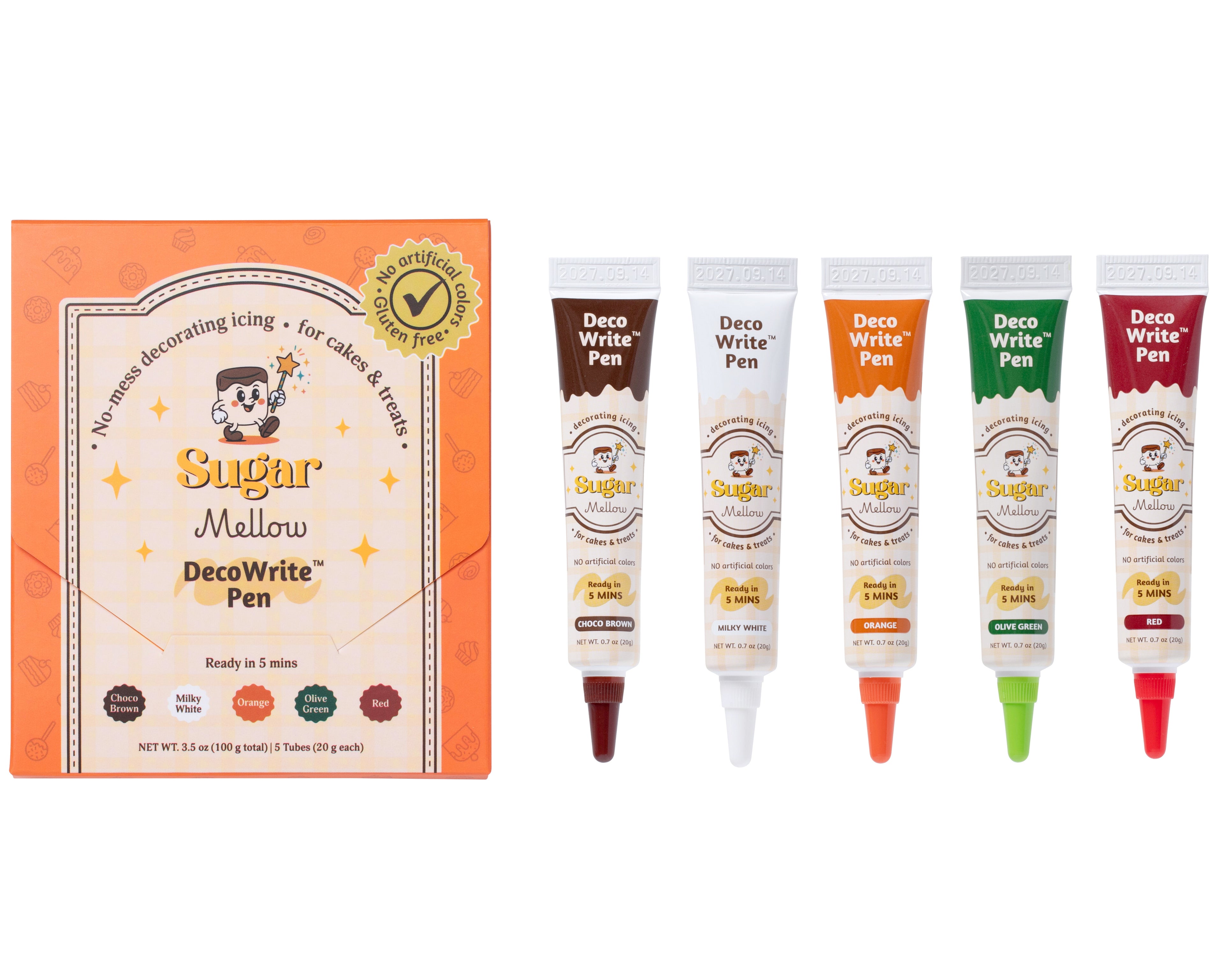 5-Minute No-Prep, No-Mess Cake & Cookie Decorating Pen (5-Color Set)