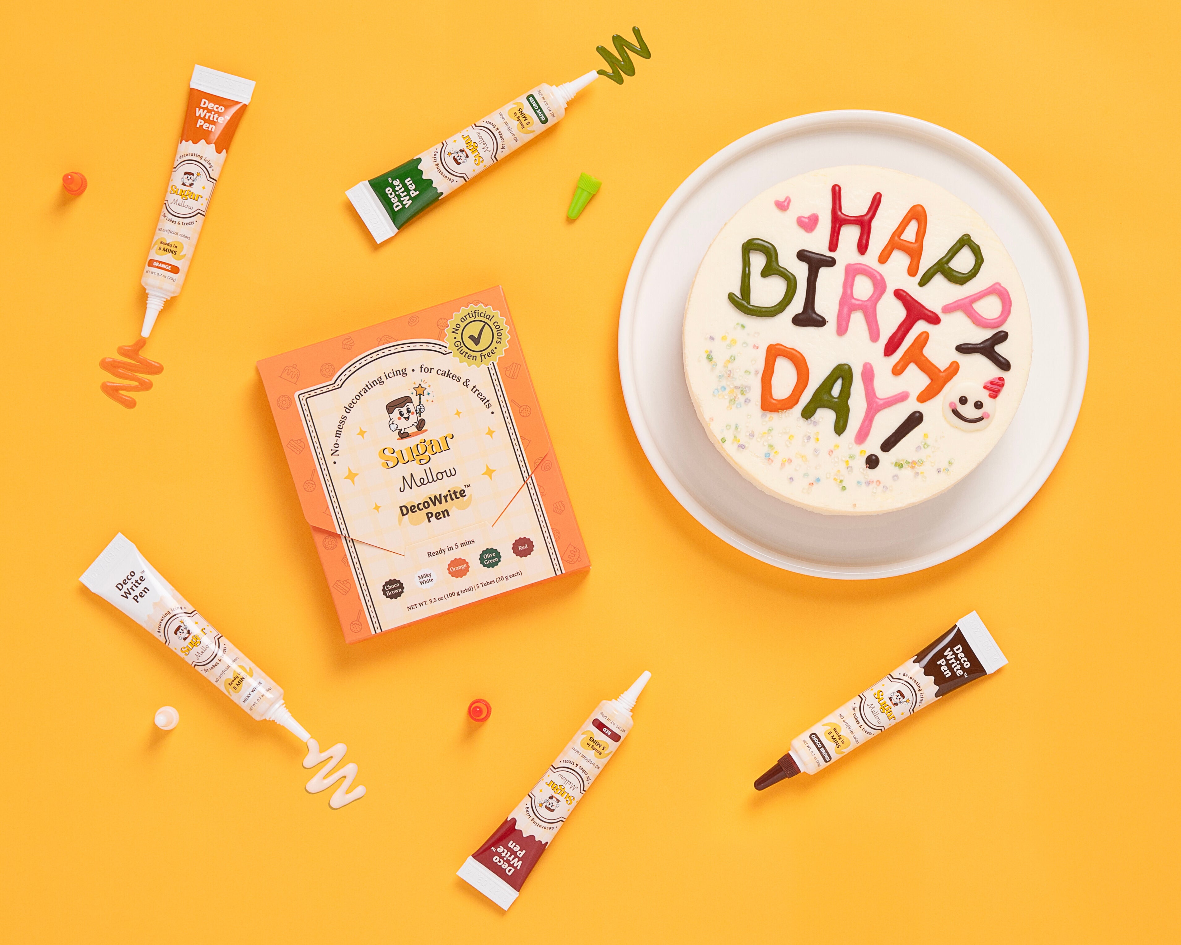 5-Minute No-Prep, No-Mess Cake & Cookie Decorating Pen (5-Color Set)