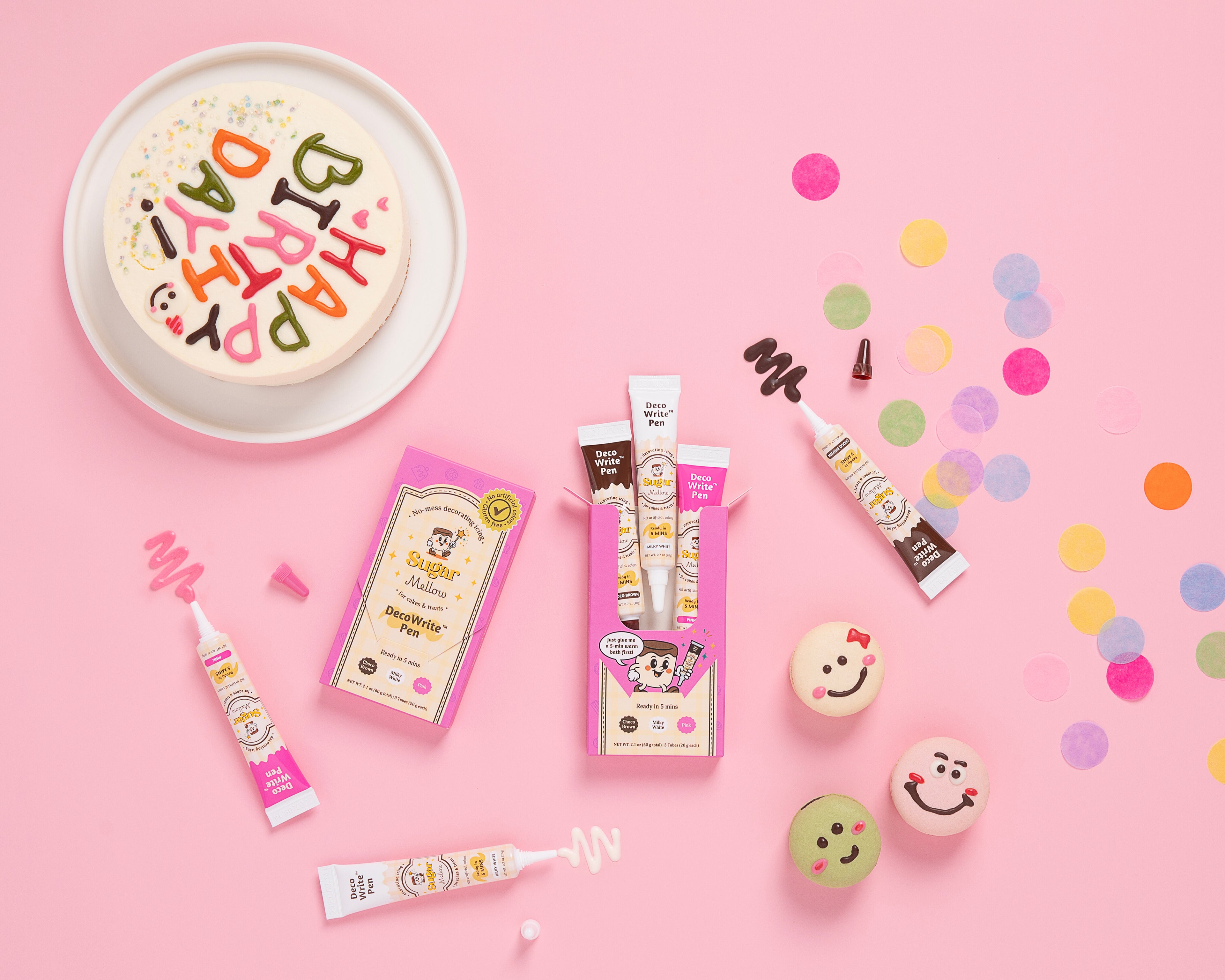 5-Minute No-Prep, No-Mess Cake & Cookie Decorating Pen (3-Color Set)